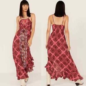 Free People That Moment pink maxi slip dress size large